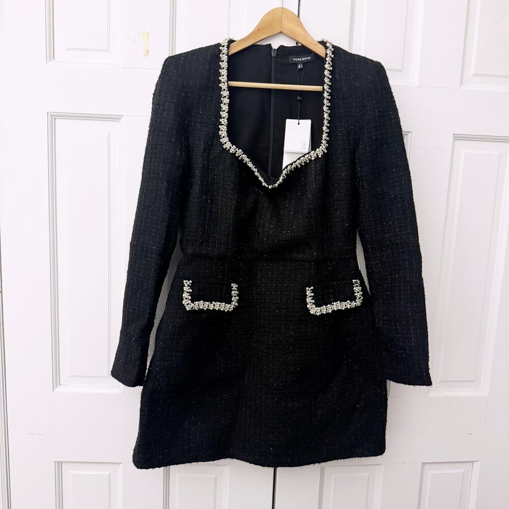 Nadine Merabi NWT Natalie Black Dress (Size US 10) - Picture 6 of 11